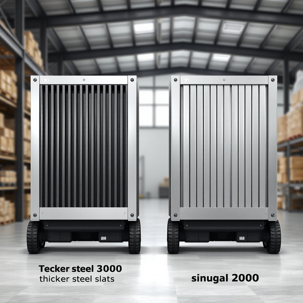 A clean photorealistic illustration showing two kepenk models side by side: one with thick