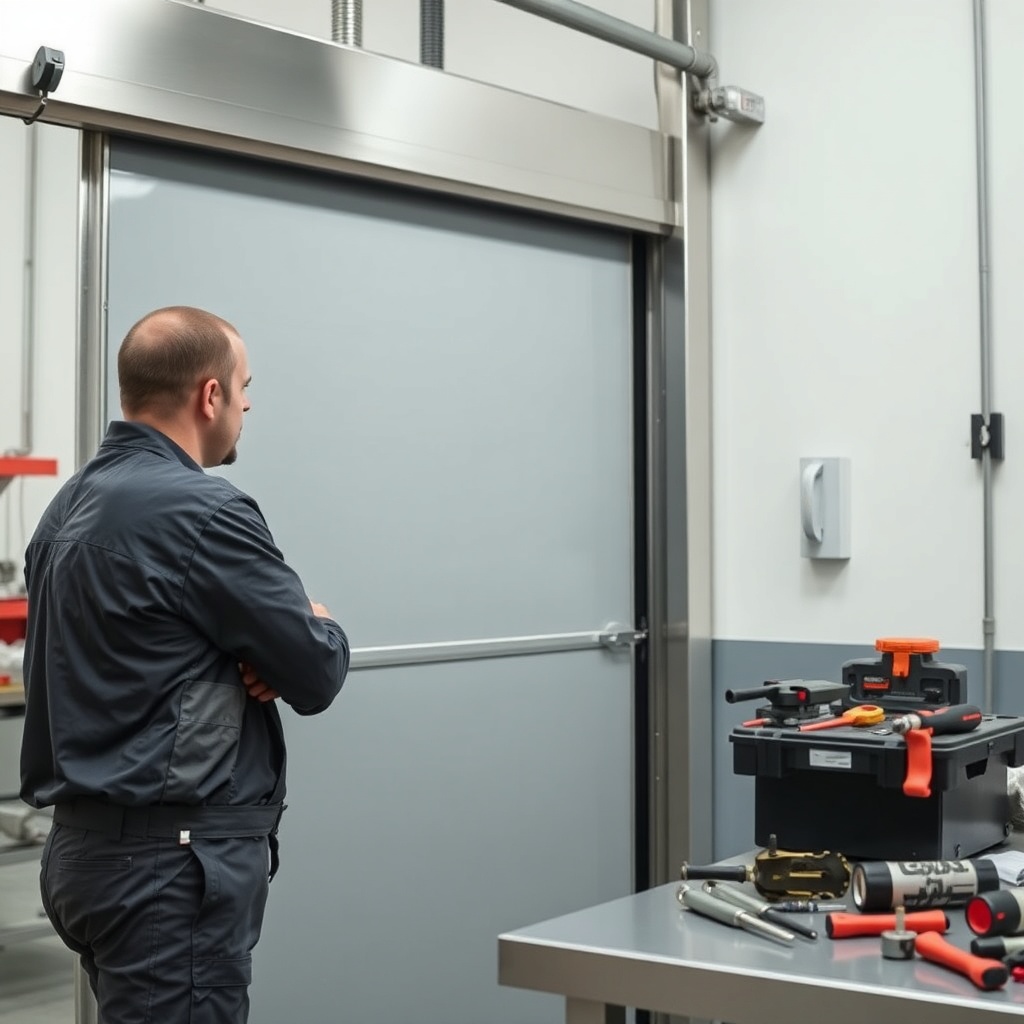 A clean photorealistic photo showing a technician inspecting the seals and rollers of a Br