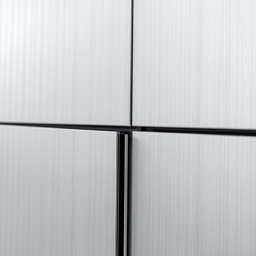 A close-up photorealistic photo of Brisa Kepenk Tecno 3000 panels showing the aluminum and