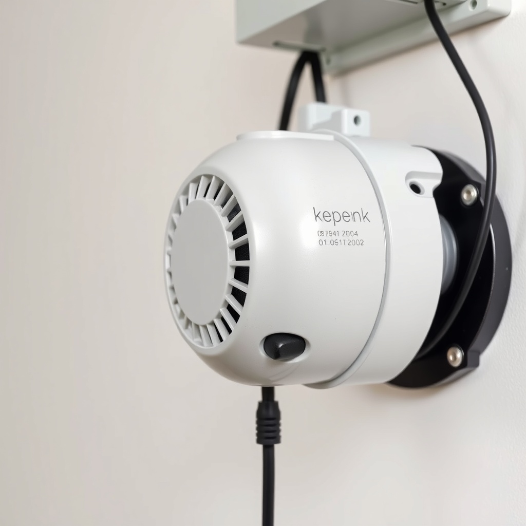 Close-up of a kepenk motoru mounted on a wall
